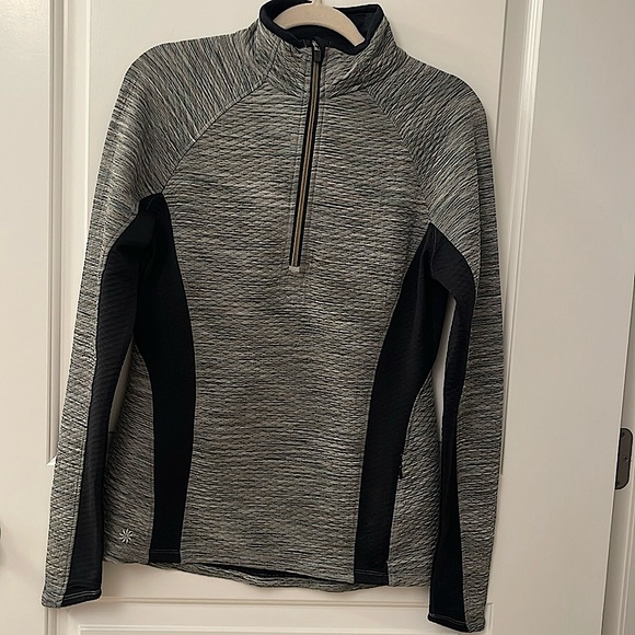 ATHLETA 1/4 ZIP SWEAT SHIRT/ gray and black - Picture 1 of 11